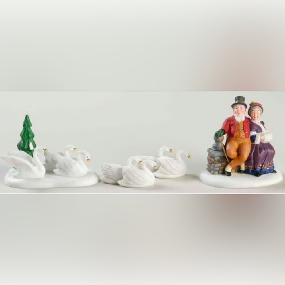 Dept 56 Heritage Village 12 Days of Dickens Village Seven Swans a Swimming